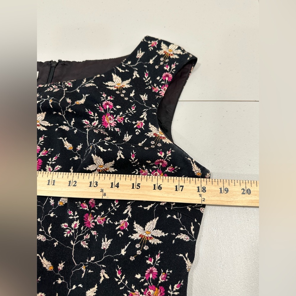 Maggy London Black Floral Sheath Dress with Pink and Cream Accents - Picture 7 of 10